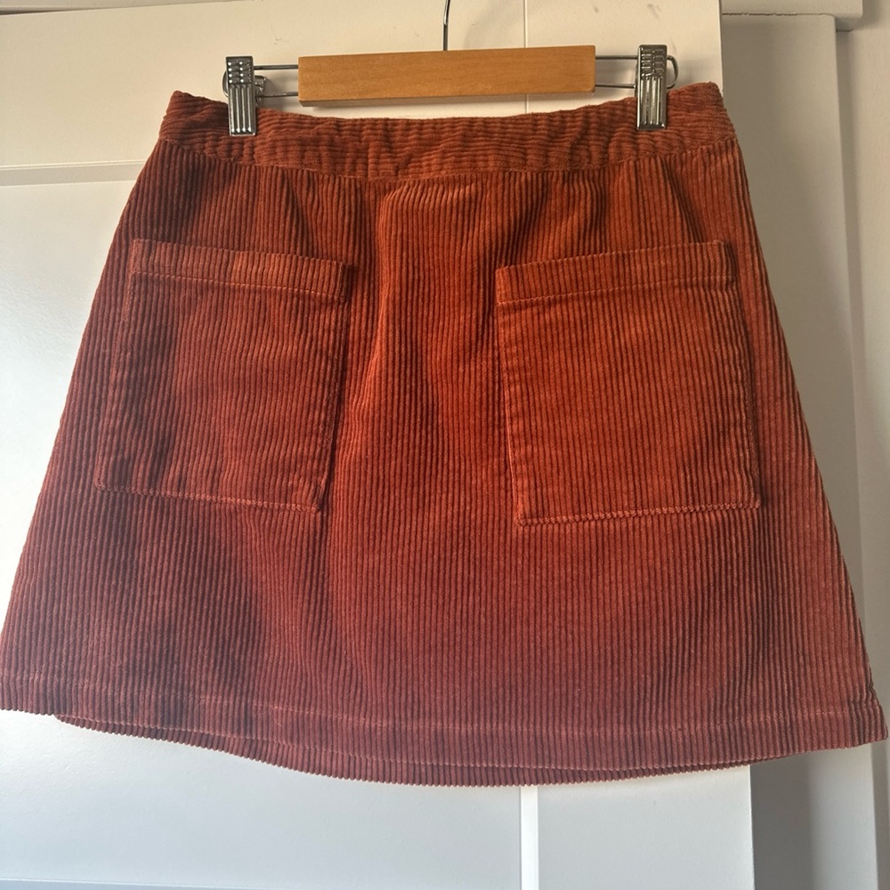 Corduroy A-Line Skirt in Rust